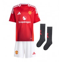 Maglia Calcio Manchester United Alejandro Garnacho #17 Prima Divisa Bambino 2024-25 Manica Corta (+ pantaloncini)